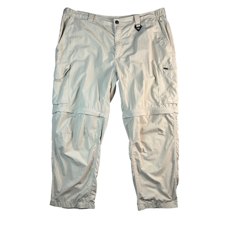 Columbia PFG Omni Shade Men's Beige Convertible Cargo Shorts Pants Size 44